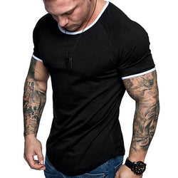 Fashion Summer t Shirts Men Clothing Streetwear Patchwork O neck Short Sleeve Tees Casual t Shirt for Men White Top t Shirt #W