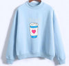 Funny Best Friend Hoody Sweatshirt Women Funny Crewneck Hipster BFF Hoodies Kawaii Food Snacks Pullover INS Jumper