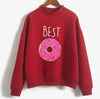 Funny Best Friend Hoody Sweatshirt Women Funny Crewneck Hipster BFF Hoodies Kawaii Food Snacks Pullover INS Jumper